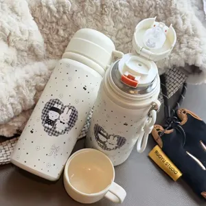 Süße Miffy Cartoon Isolierflasche, tragbarer Edelstahl Thermobecher für Schüler Mädchen.