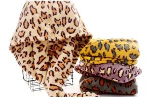 Coral fleece leopard print hair drying cap detail, thick double layer quick dry towel wrap.