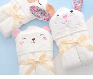 Bamboevezel baby met capuchon handdoek en deken set, zacht huidvriendelijk dierontwerp.