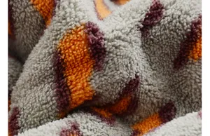 Coral fleece dry hair cap fabric detail close-up, soft and super absorbent material texture.