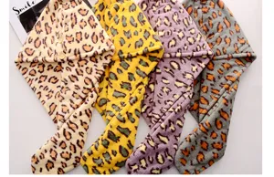 Coral fleece leopard print dry hair cap, thick double layer quick drying towel, shower head wrap.