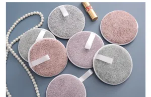 Almohadillas de limpieza facial de carbón de bambú redondas suaves desmaquillantes duraderas