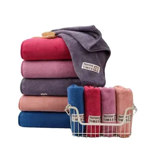 Hochdichte Korallenfleece Handtuch Set, weiches verdicktes Badehandtuch mit Aufbewahrungskorb.