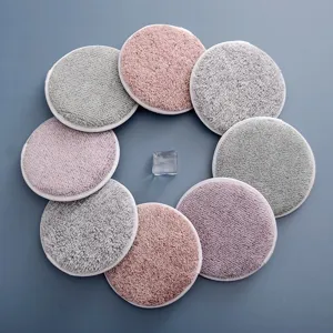 Esponja Desmaquillante de Fibra de Carbón de Bambú Toalla de Limpieza Facial Reutilizable Almohadilla Suave con Cordón