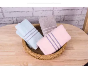 Pure cotton striped thickened absorbent face towel for adult daily use and home bathroom decor.