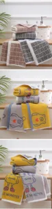 Toalla facial de puro algodón gruesa suave y absorbente con diseño de monstruo tierno detalle.