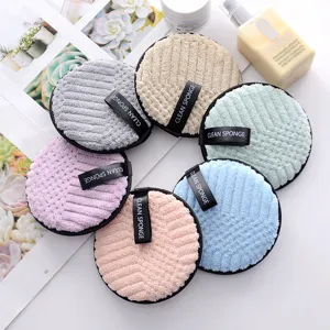 Dischetti struccanti in microfibra riutilizzabili rotondi tampone detergente per viso set 6pz