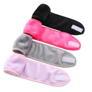 Set di fasce per capelli in peluche da spa, morbide fasce per il trucco e il viso.