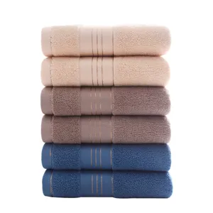 Pure cotton thickened absorbent face towel soft plain towels stack set for daily home bathroom use