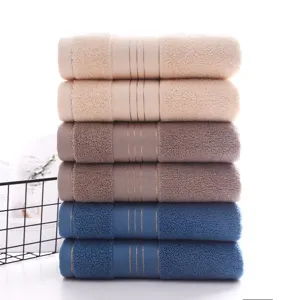 Cotton solid color thickened absorbent soft facial towel set for daily use and hotel.