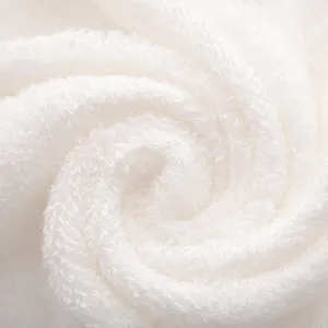 Asciugamano in fibra di bambù bianco consistenza spirale morbida, altamente assorbente asciutto.