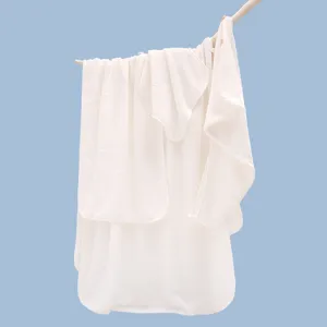 Set di asciugamani da bagno in fibra di bambù bianca, assorbente e ad asciugatura rapida per bambini.