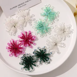 Korean fashion crystal beaded sequin flower DIY earrings brooch shoe buckle accessories