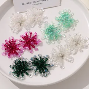 Handmade Glass Beaded Flower Sequin Tassel DIY Jewelry Accessory For Earrings Brooch Shoe Buckle Craft Decoration