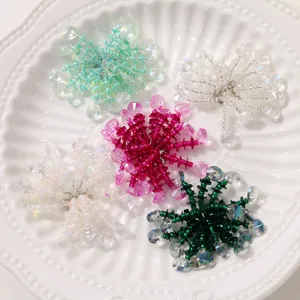 Korean fashion sequin crystal beaded fireworks flower DIY earrings brooch hair clip accessories