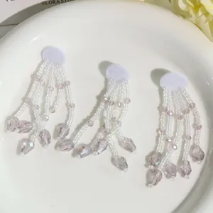 Accesorio DIY de borla de cuentas de cristal para adornos de cabello Hanfu tradicionales.