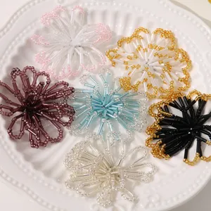 Handgemachte hohle Perlenblumen DIY Zubehör für Ohrringe, Broschen, Haarnadeln und Basteln.