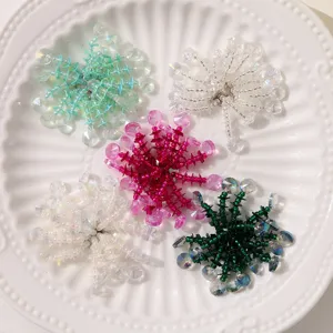 DIY sequin crystal beaded flower accessories for earrings, brooches, and shoe buckle crafts.