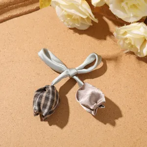 Sweet fabric double head tulip bow hair accessory DIY cute craft material fashion.