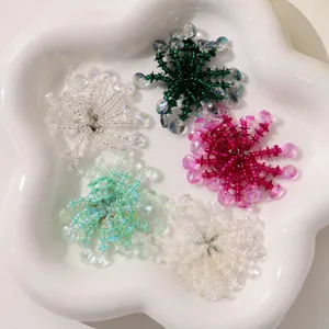 Handmade rhinestone crystal sequin flower jewelry DIY accessories for earrings and brooches