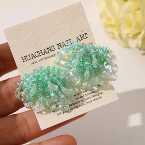 Korean fashion iridescent crystal beaded firework flower tassel jewelry accessories for DIY style.