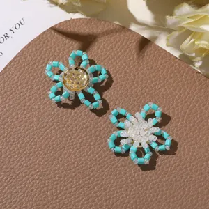 Handmade beaded flower DIY charm cute jewelry accessory for earrings ring hair clip shoes