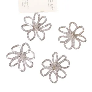 Korean style white beaded flower DIY accessories for earrings, hair clips, and brooches.