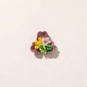 Handmade beaded flower detail accessory, DIY craft part for earrings and shoes, floral charm.