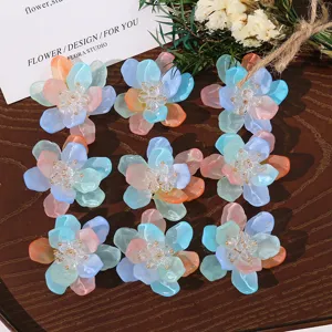 Translucent acrylic flower DIY charms for earrings, hair accessories, and shoe decoration.