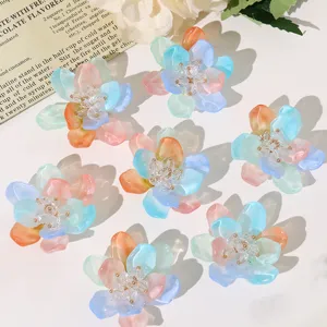 Summer translucent beaded 3D peony flower DIY accessories for earrings shoe charms