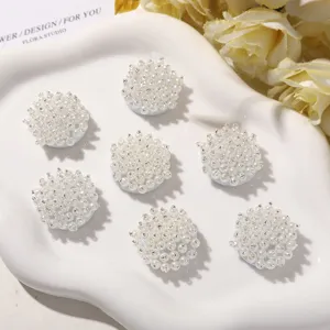 Fiori di perle finte perline toppe fai da te accessori per capelli abbigliamento