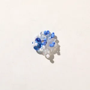 Summer island style sea salt blue beaded flower DIY hair accessory and clothing parts