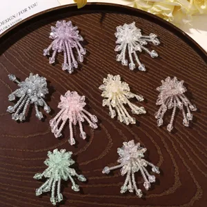 Accesorios de Joyería de Bricolaje Dopamina Color Caramelo Abalorios Borla Flor para Pendientes Accesorios para el Cabello Decoración de Zapatos Charms de Cuentas de Vidrio Hechos a Mano
