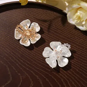 Pearl crystal flower patches for DIY earrings, hair accessories and apparel decoration.