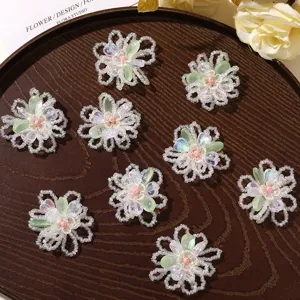 Summer fresh glass bead flower DIY accessories, perfect for earrings, hair clips and shoe charms.