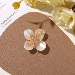 Pearl crystal flower patch DIY accessories for handmade earrings hair clips apparel decoration