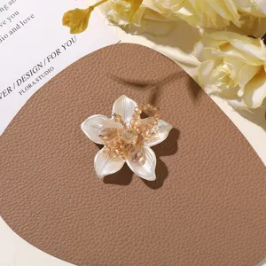 New Chinese style pearlescent crystal flower patch DIY accessories for earrings and hair clips