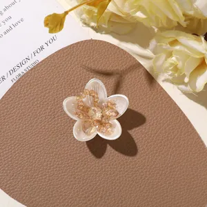 Pearlescent crystal flower patch DIY gentle style stud earrings hair accessories