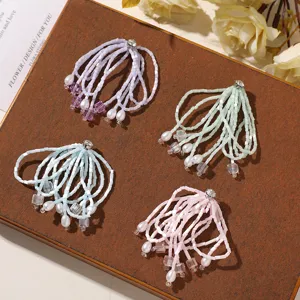 DIY beaded crystal tassel floral rhinestone accessories exquisite earrings hair ornaments