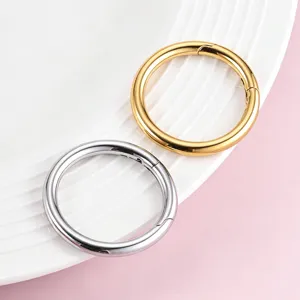 Stainless Steel Spring Round Clasp Metal O Ring Carabiner For DIY Jewelry Making Necklace And Bag Accessories