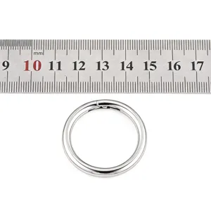 Stainless steel spring round ring clasp for DIY jewelry necklace bag hardware sizing detail.