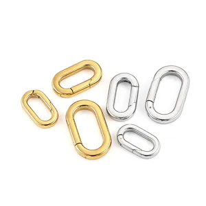 Stainless Steel Oval Spring Clasp Necklace Bracelet Connector DIY Jewelry Making Findings
