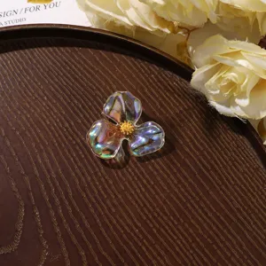 Translucent holographic acrylic flower DIY accessory for earrings and shoe charms.
