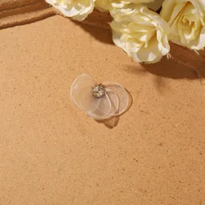 Mesh flower DIY accessory with crystal center for earrings, hair pins and fashion crafts.