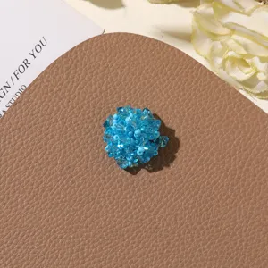 Handmade blue crystal beaded flower DIY accessory for earrings brooch hairpin shoe decoration