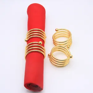 Rond de Serviette Spirale Ressort Créatif Porte-Serviette en Métal pour Mariage Fête Hôtel Décoration de Table Luxe Léger