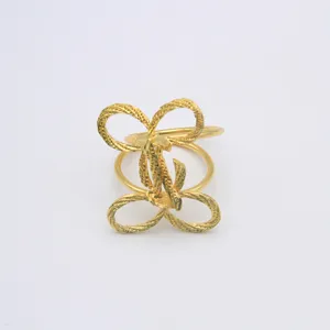 Gold metal bow napkin rings elegant tableware accessory for wedding party table decor