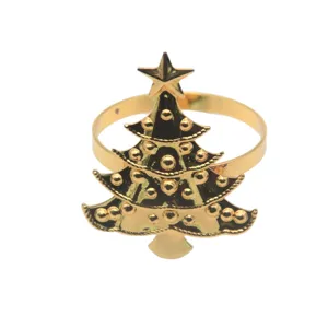 Goldener Weihnachtsbaum Serviettenring für Tischdeko, elegante Hotel Tischdekoration.