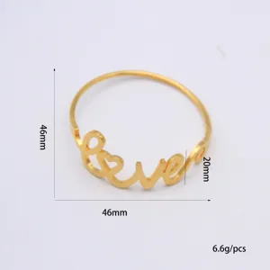 Golden metal Love letter napkin ring decorative table accessory 46mm x 20mm lightweight