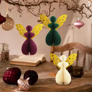 Kerst engel honingraat bal hangende decoratie feest bruiloft tafel decor papier ambacht